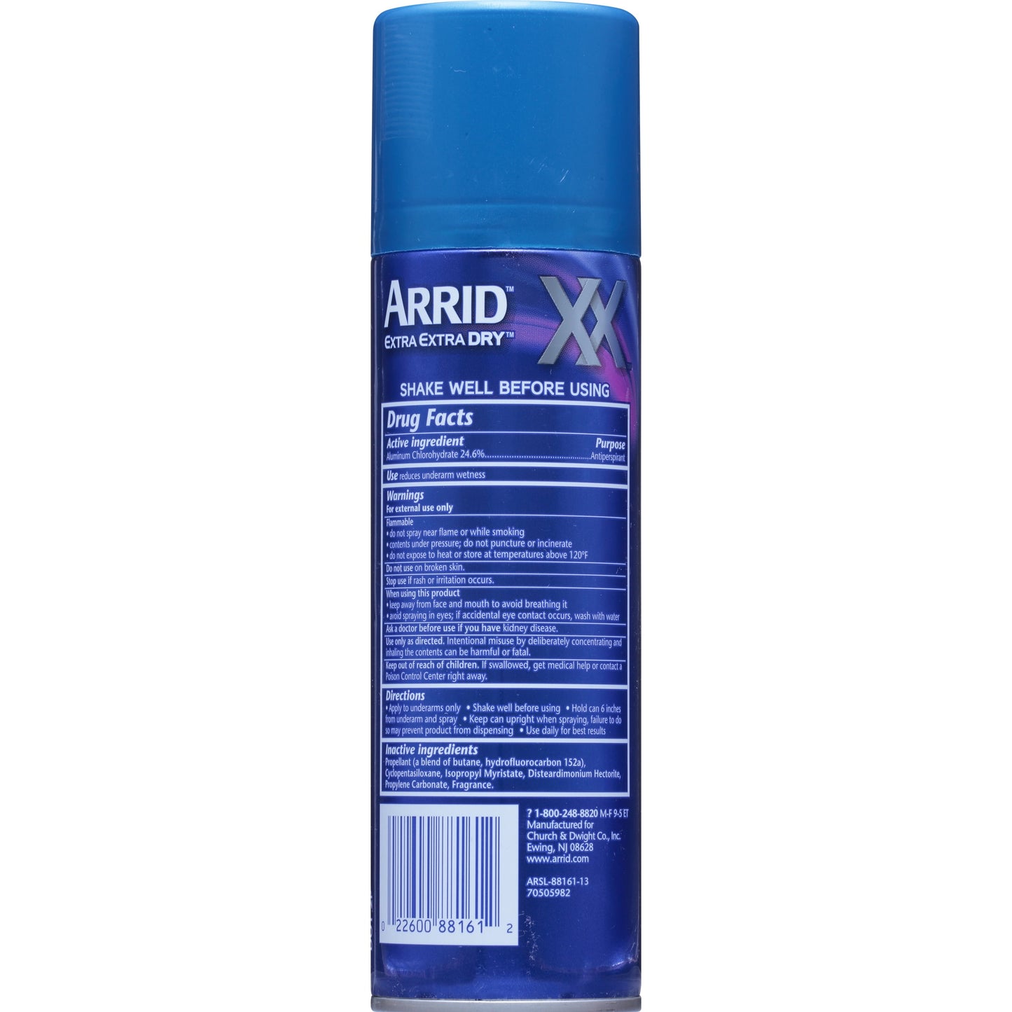 Arrid XX Extra Extra Dry Aerosol Antiperspirant Deodorant, Morning Clean, 6 oz.