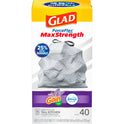 Glad ForceFlex MaxStrength 13 Gallon Tall Kitchen Drawstring Trash Bags, Gain Lavender, 40 Bags