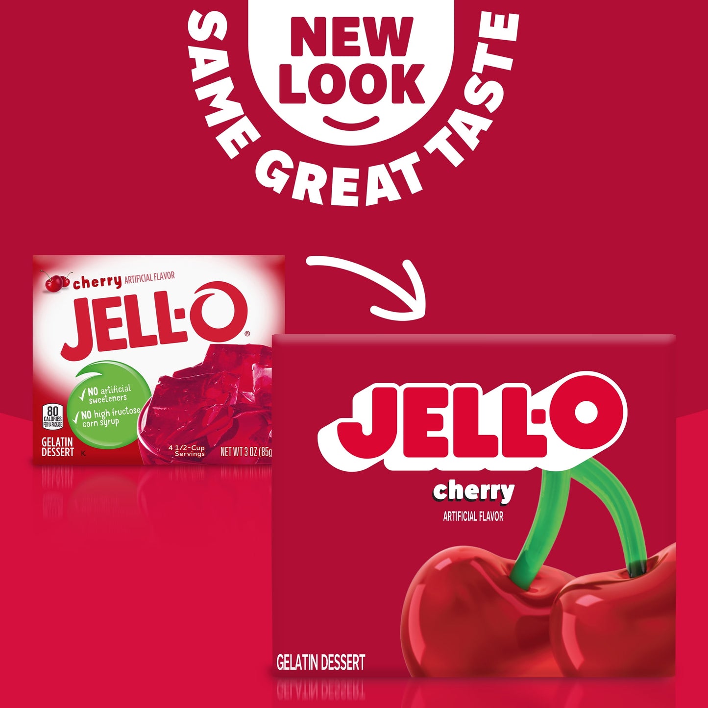 Jell-O Cherry Artificially Flavored Gelatin Dessert Mix, 3 oz Box