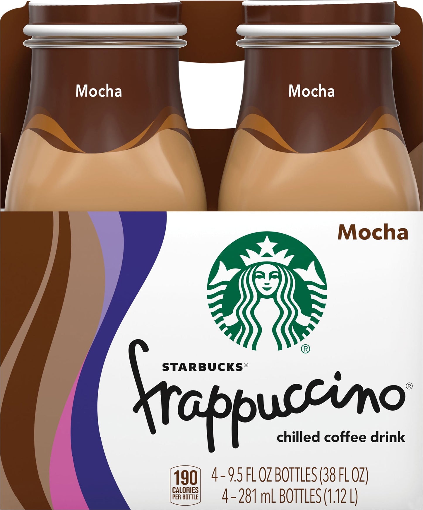 Starbucks Frappuccino Mocha Iced Coffee, 9.5 oz, 4 Pack Bottles