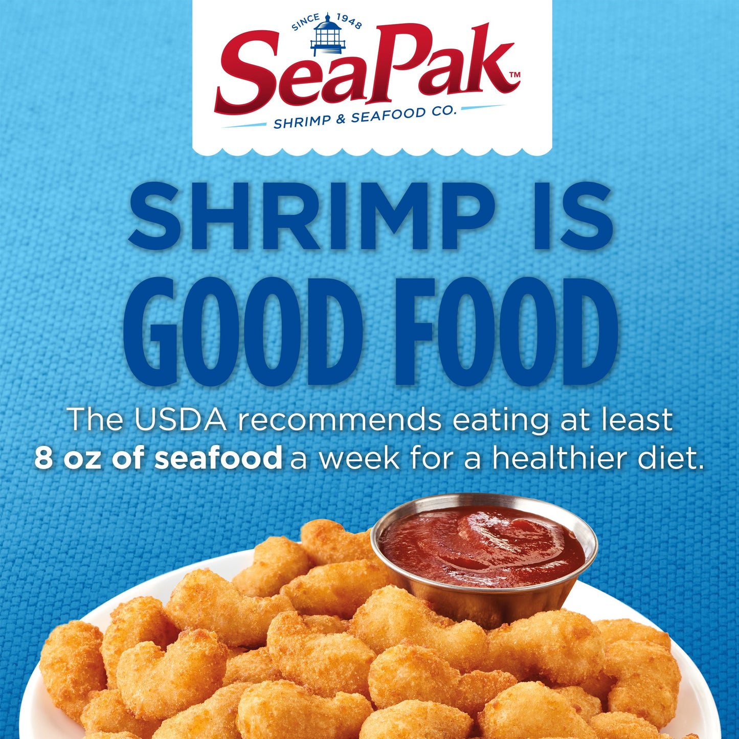 SeaPak Shrimp Poppers with Oven Crispy Breading, Frozen Seafood Snack, 20 oz