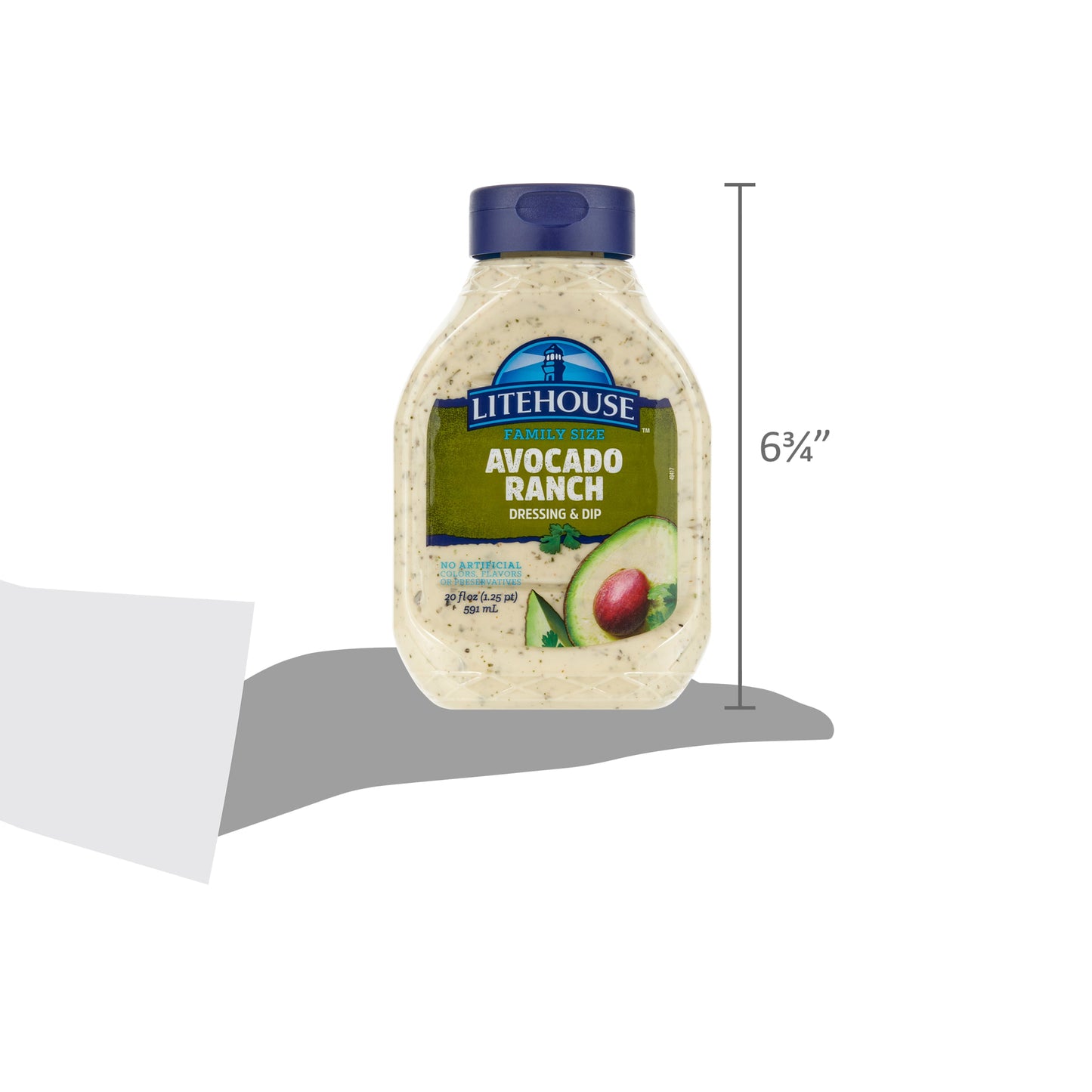 Litehouse Creamy Avocado Ranch Refrigerated Salad Dressing, 20 Fluid oz Bottle