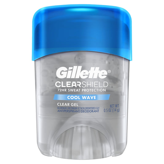 Gillette Antiperspirant Deodorant for Men, Clear Gel, Cool Wave, 0.5 oz