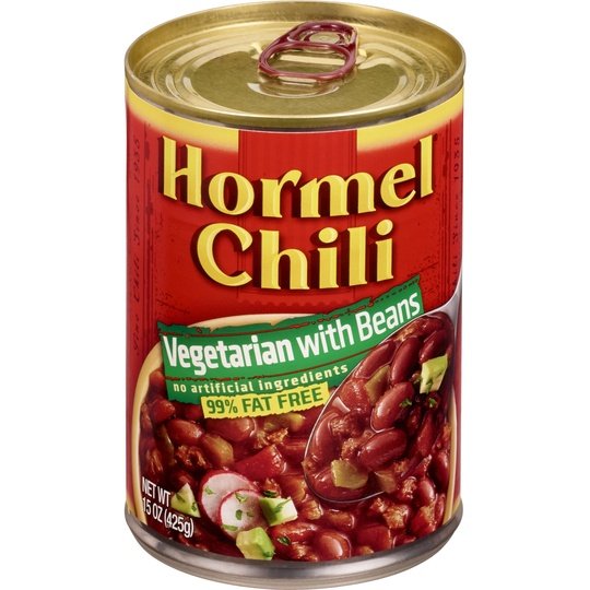 HORMEL Chili Vegetarian with Beans, 99% Fat Free, Steel Can 15 oz