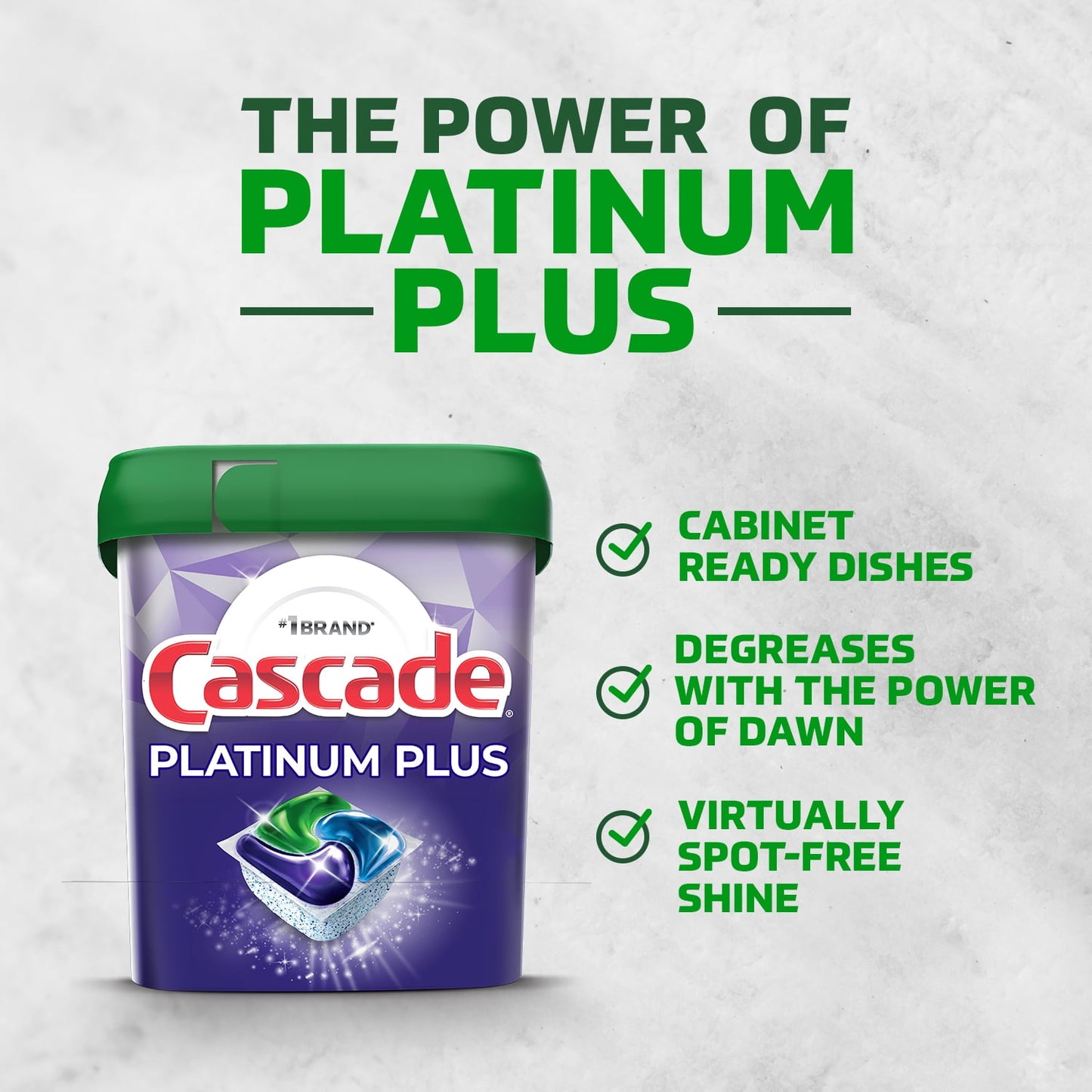 Cascade Platinum Plus Dishwasher Detergent Action Pacs, Mountain Scent, 11 Count