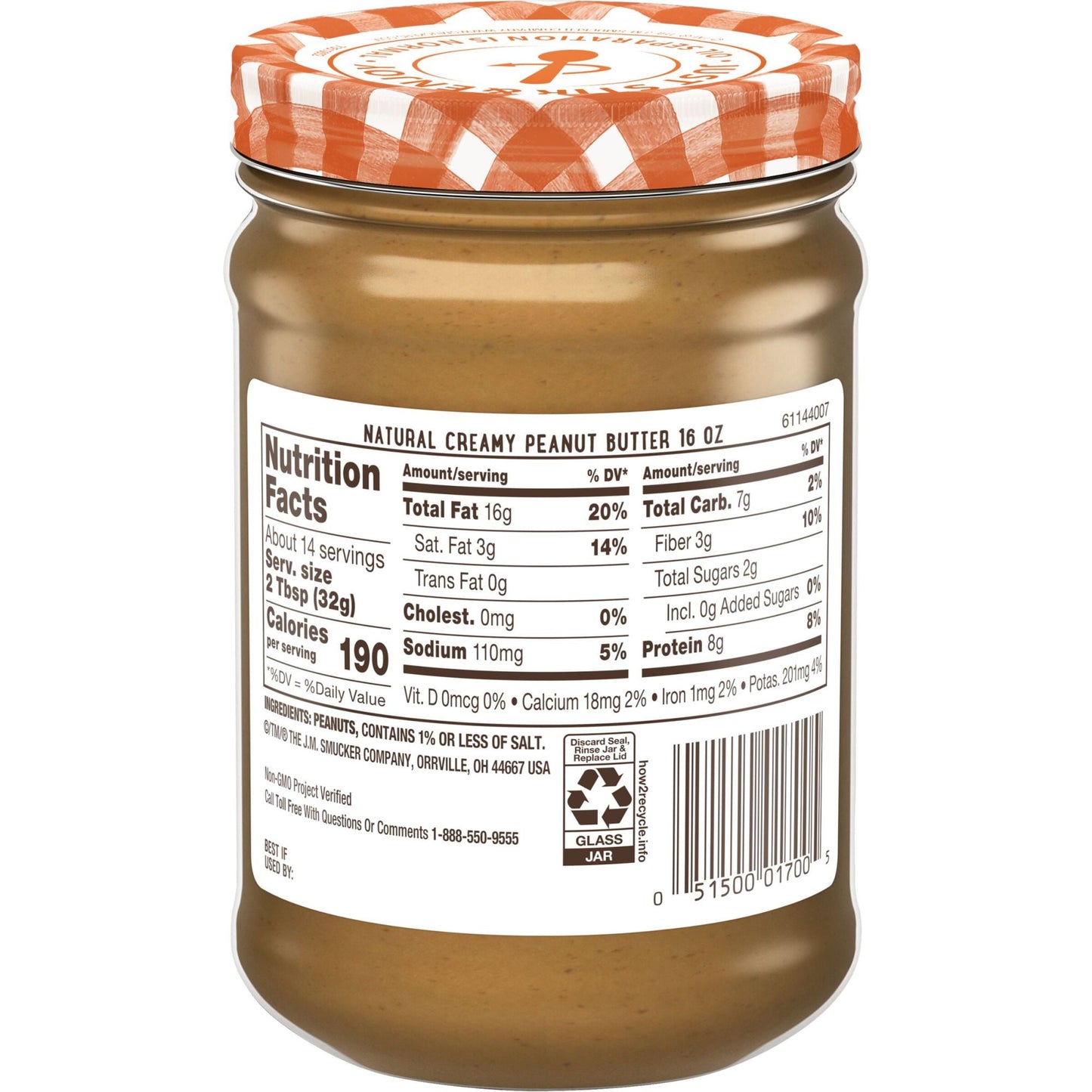 Smucker's Natural Creamy Peanut Butter, 16 Ounces