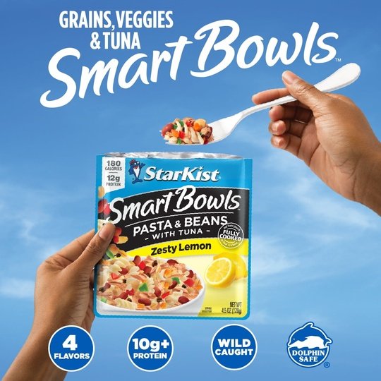 StarKist Smart Bowls Tuna, Pasta and Beans, Zesty Lemon, 4.5 oz Pouch