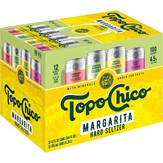 Topo Chico Margarita Variety Pack Hard Seltzer, 12 Pack, 12 fl oz Cans, 4.5% ABV