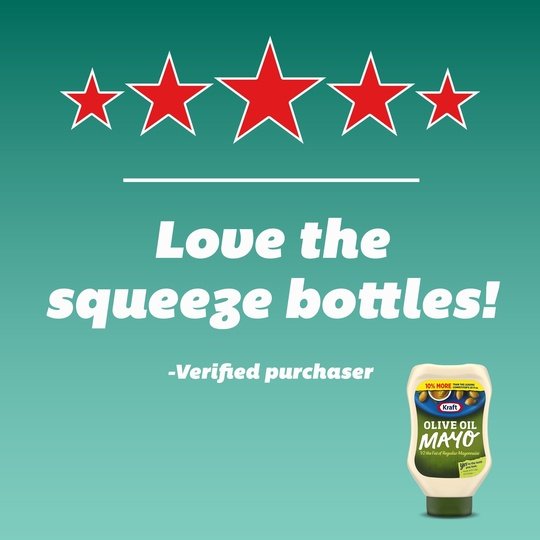 Kraft Mayo with Olive Oil Reduced Fat Mayonnaise Squeeze Bottle, 22 fl oz