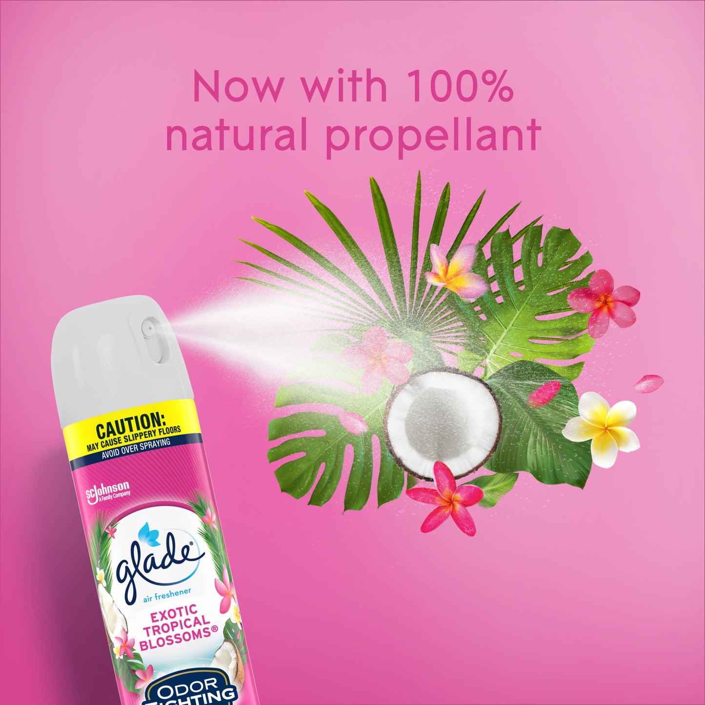 Glade Aerosol Spray, Air Freshener for Home, Exotic Tropical Blossoms Scent, Fragrance Infused with Essential Oils, Invigorating and Refreshing, with 100% Natural Propellent, 8.3 oz