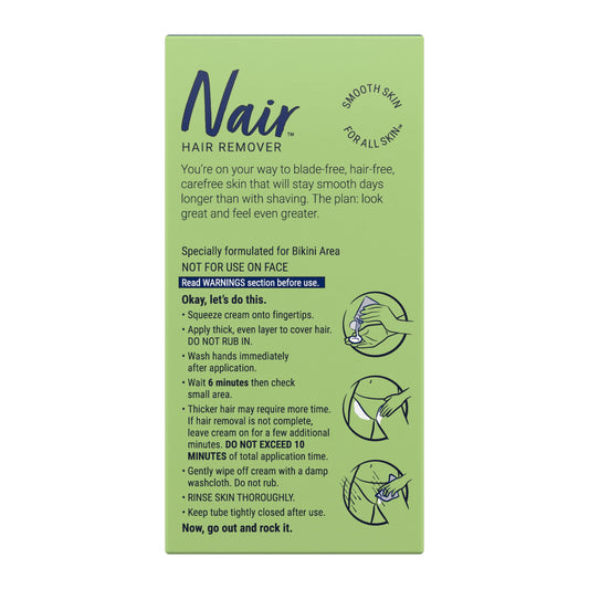 Nair Hair Remover Sensitive Formula Bikini Cream Hair Removal, 1.7 Oz Box