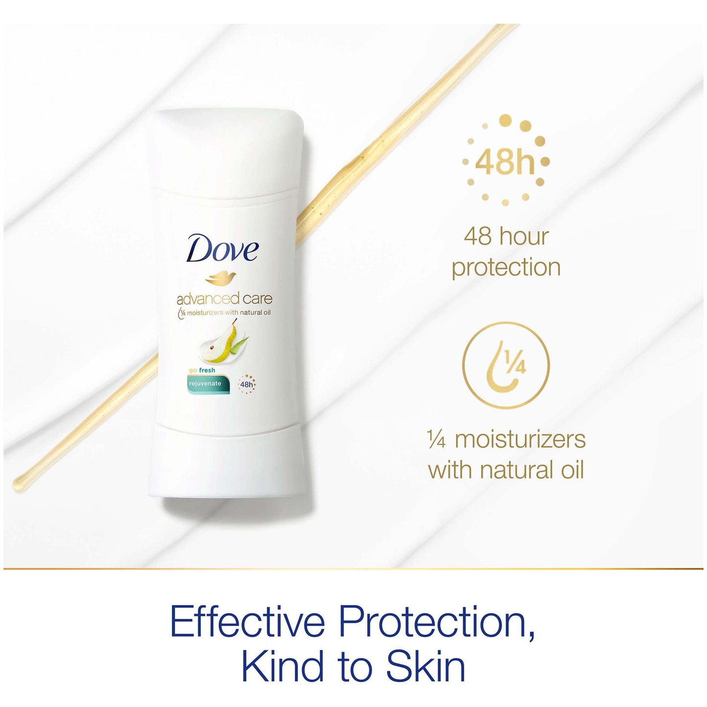 Dove Advanced Care Women's Antiperspirant Deodorant Stick, Juicy Pear and Fresh Jasmine, 2.6 oz