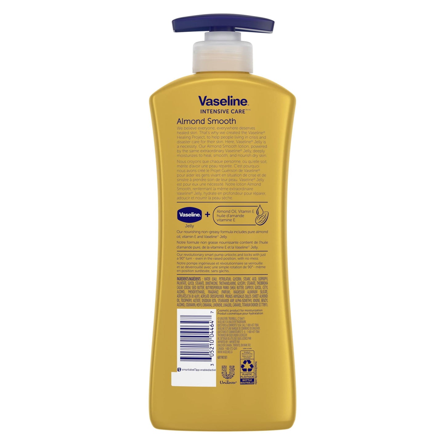 Vaseline Intensive Care Vitamin E Non Greasy Body Lotion for Dry Skin, Almond Smooth, 20.3 fl oz