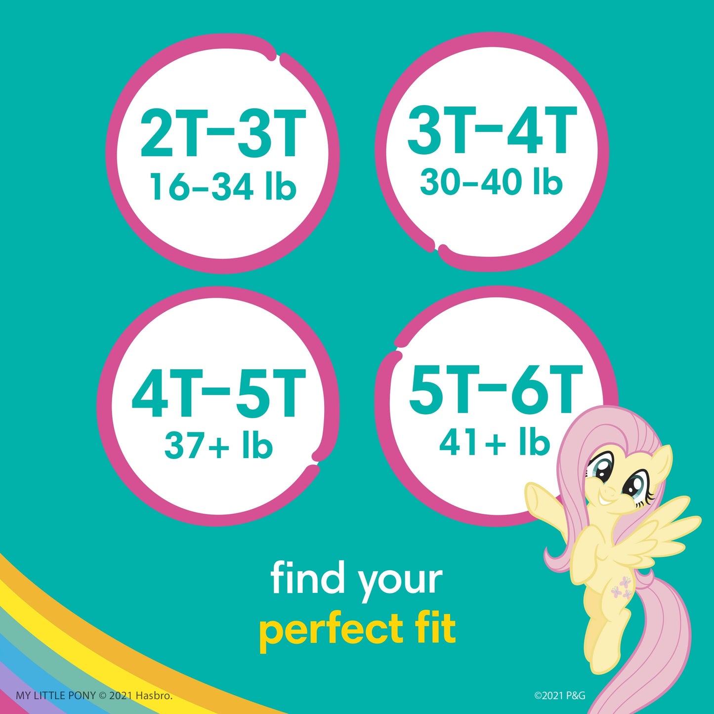 Pampers Easy Ups My Little Pony Training Pants Toddler Girls 3T/4T 76 Ct