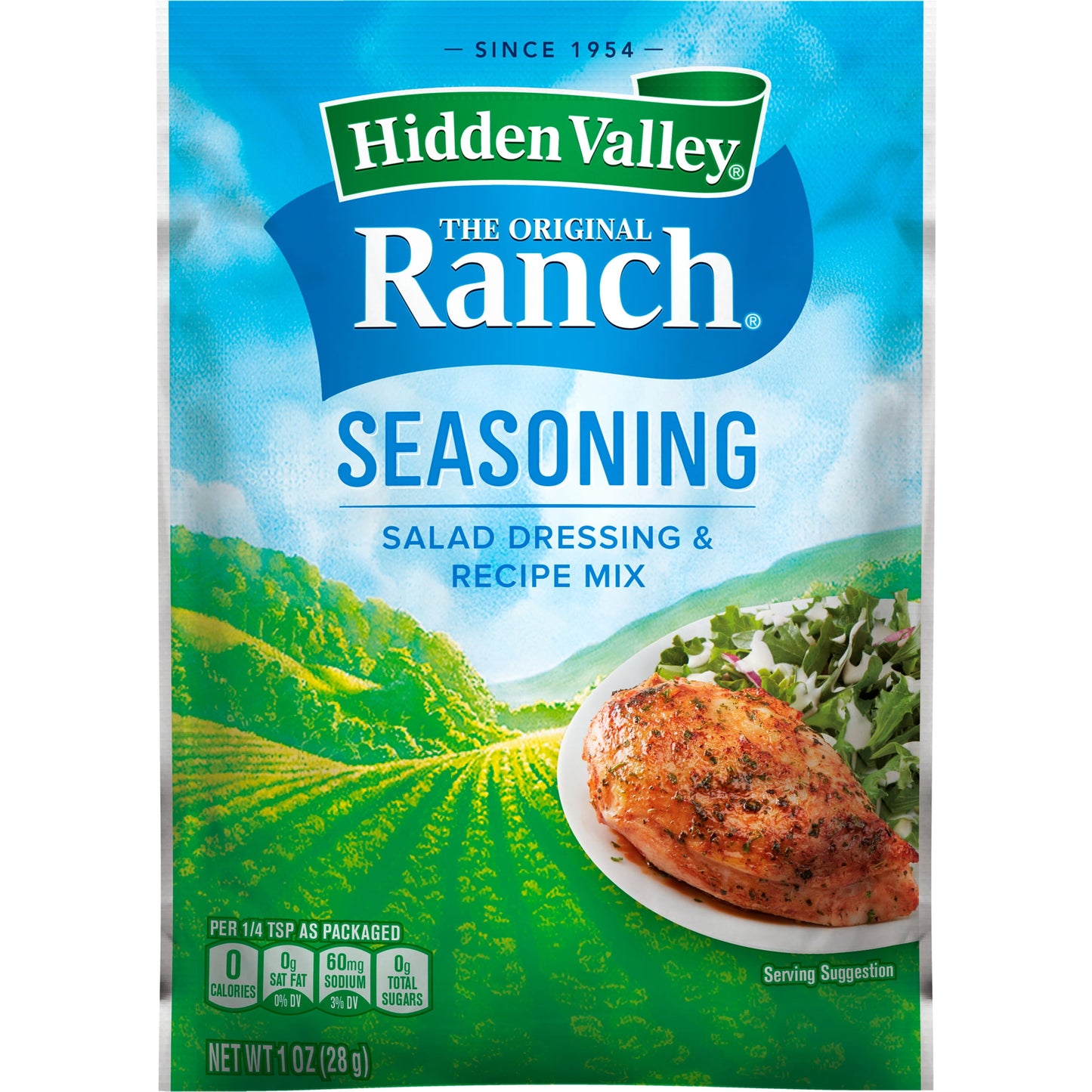 Hidden Valley Gluten Free Original Ranch Salad Dressing and Seasoning Mix, 1 oz