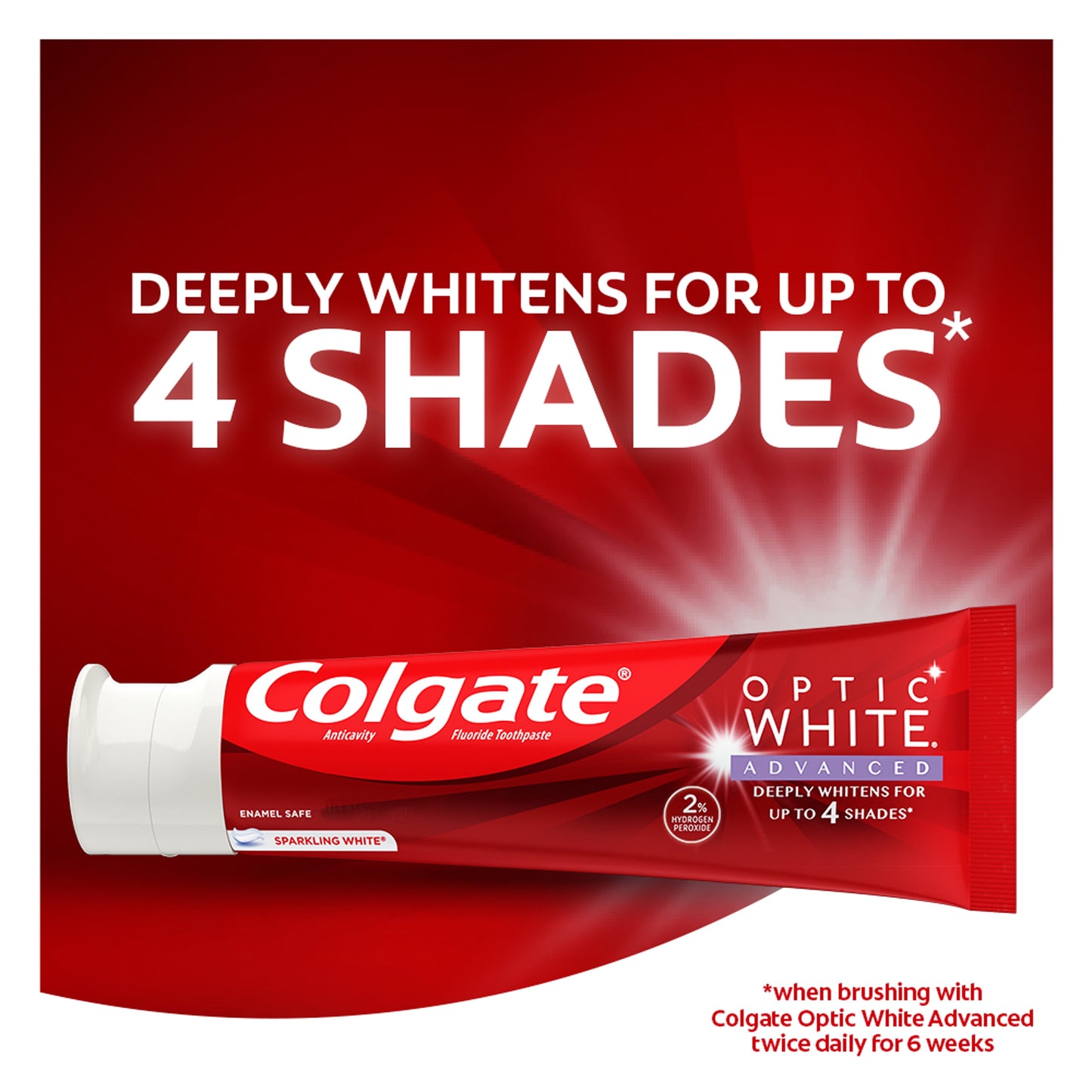 Colgate Travel Size Optic White Advanced Hydrogen Peroxide Toothpaste, Sparkling White, 1.45 oz