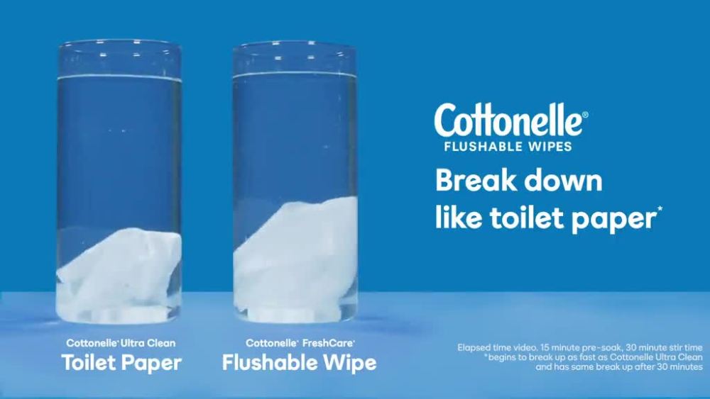 Cottonelle Gentle Plus Flushable Wipes, 8 Flip-Top Packs, 42 Wipes Per Pack (336 Total)