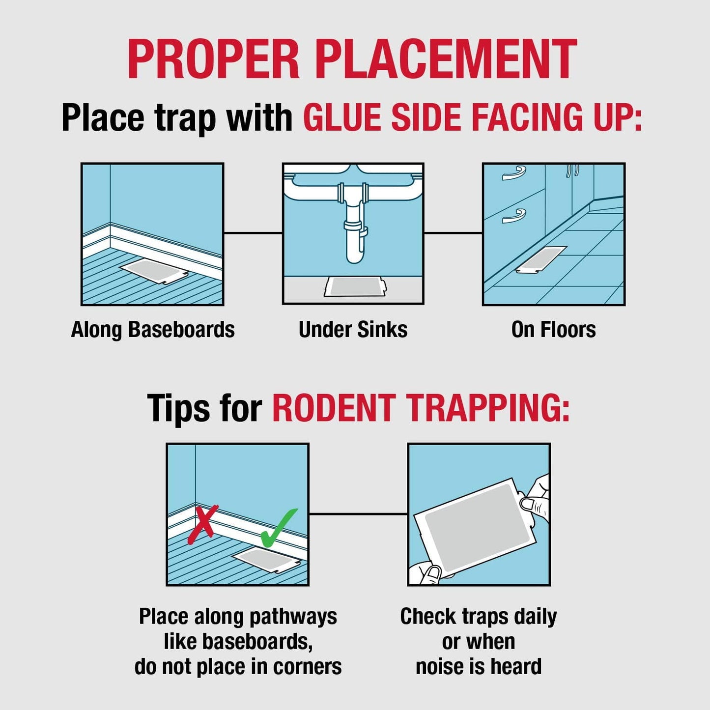 Catchmaster Mouse and Insect Glue Board Traps 4 Counts - Pre-baited and Ready to Use Indoors - Safe, non-toxic, and Easy to Use