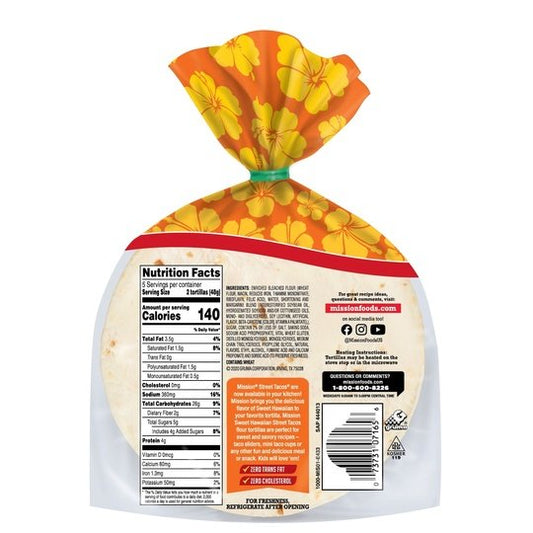 Mission Street Tacos Sweet Hawaiian Flour Tortillas, 10Ct