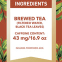 Gold Peak Real Brewed Tea Unsweetened, Black Iced Tea Drink, 16.9 fl oz, 6 Bottles