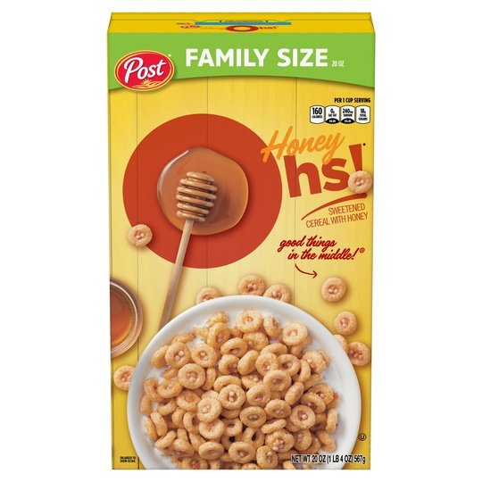 Honey Ohs! Cereal, 20 OZ Family Size Cereal Box