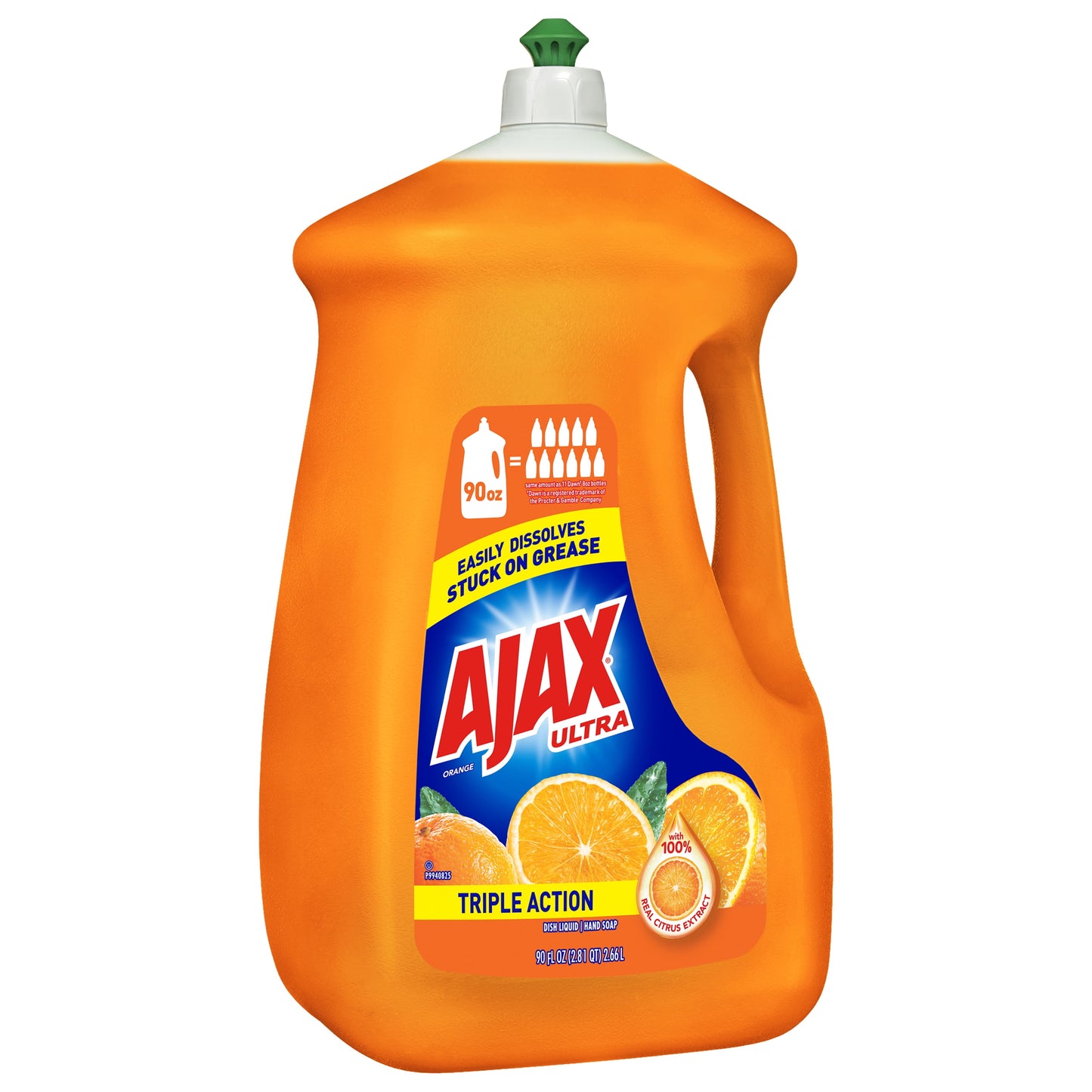 Ajax Ultra Triple Action Liquid Dish Soap, Orange Scent - 90 Fluid Ounce