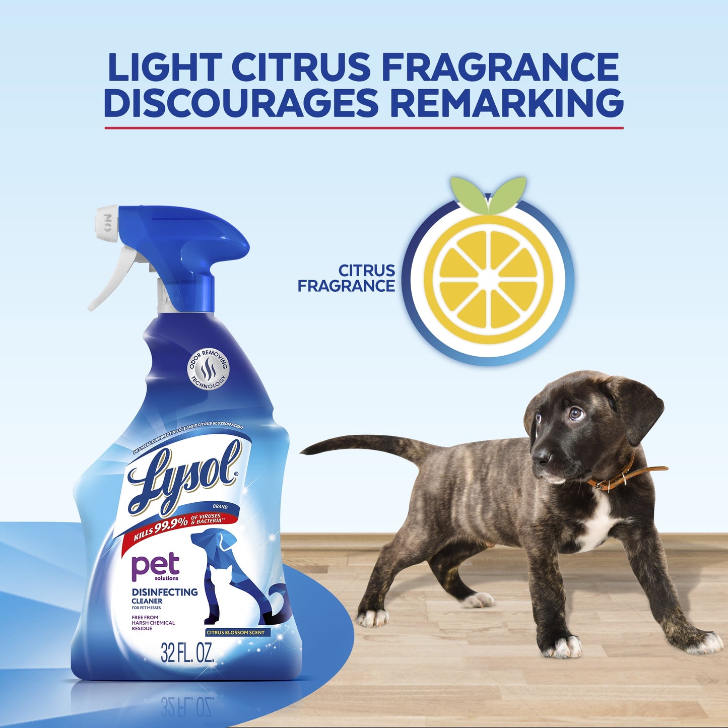 Lysol Pet Solutions –Disinfecting Cleaner, Citrus Blossom Scent, 32 FL OZ.