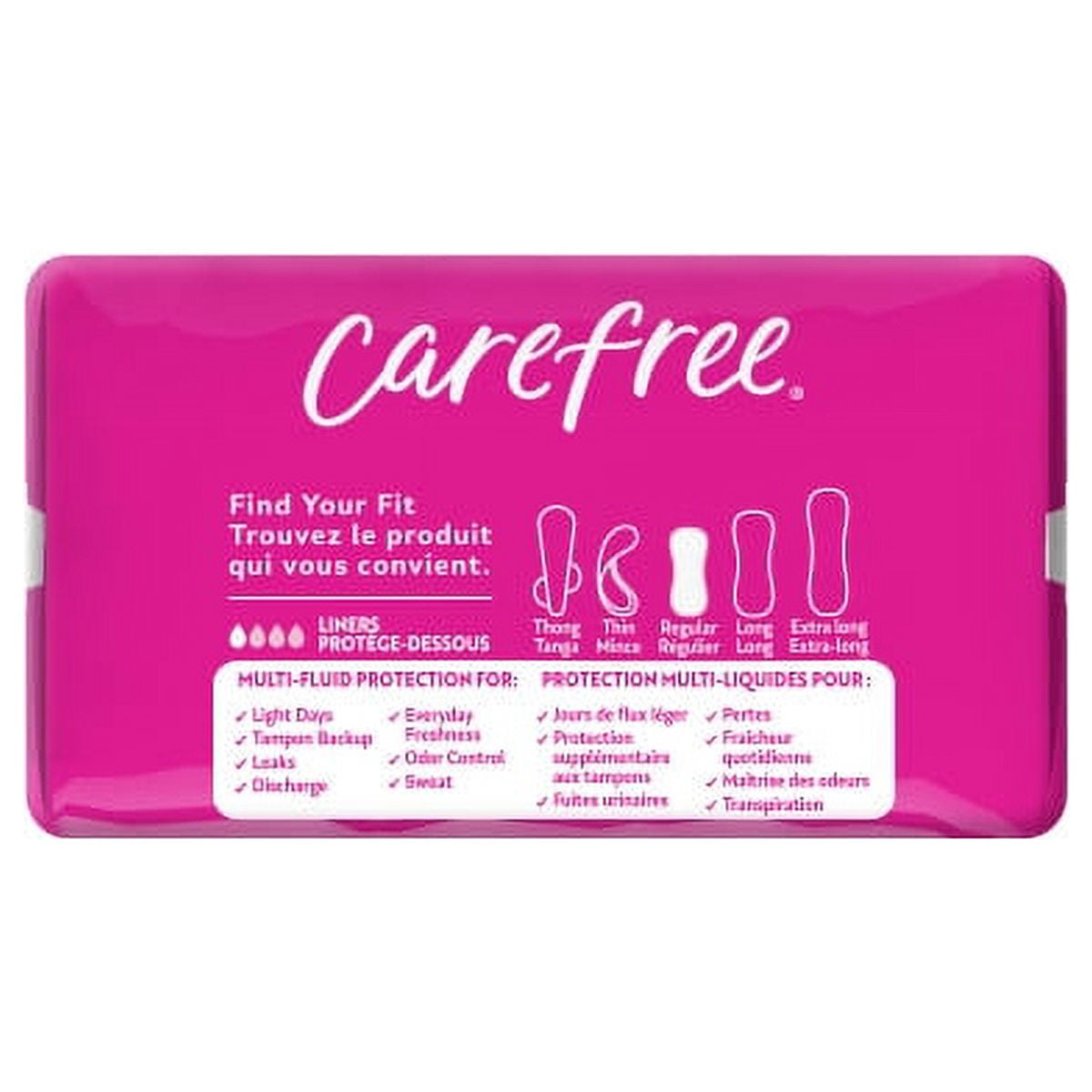 CAREFREE® Panty Liners, Regular, Unscented, 8 Hour Odor Control, 54ct
