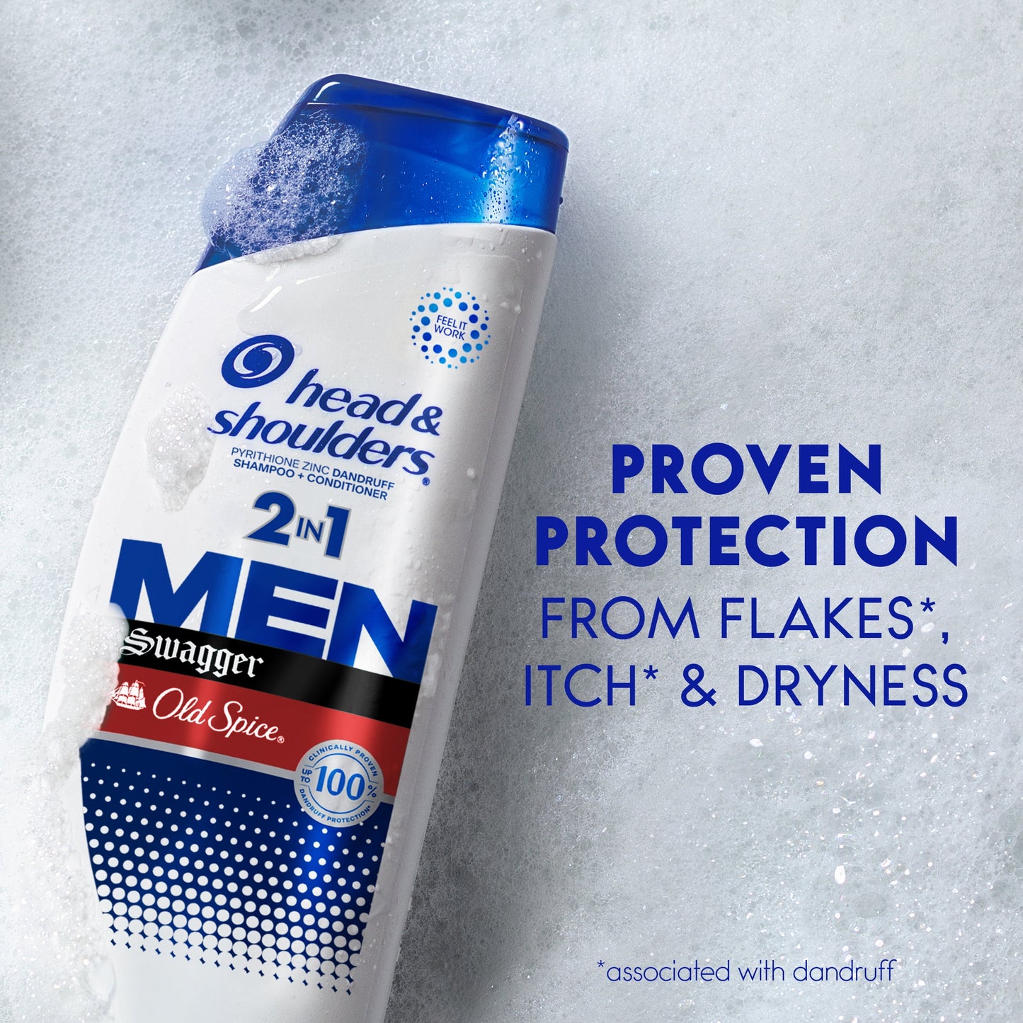 Head and Shoulders Mens 2 in 1 Dandruff Shampoo and Conditioner, Old Spice Swagger, 20.7 oz