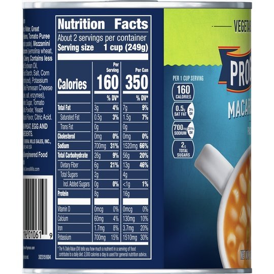 Progresso Vegetable Classics, Macaroni & Bean Canned Soup, 19 oz.