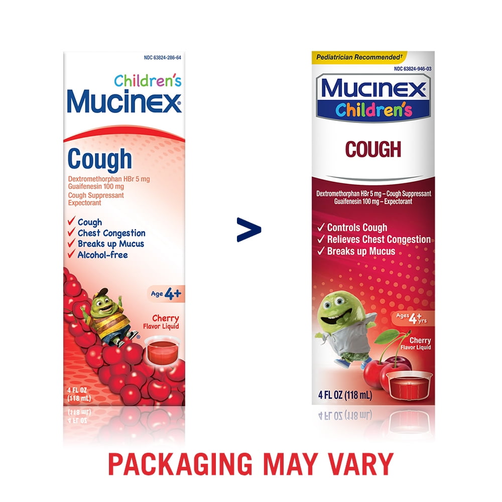 Mucinex Children's Cough Medicine , Chest Congestion Relief, Cherry, 4 fl oz