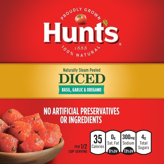 Hunt's Diced Tomatoes with Basil, Garlic & Oregano, 14.5 oz