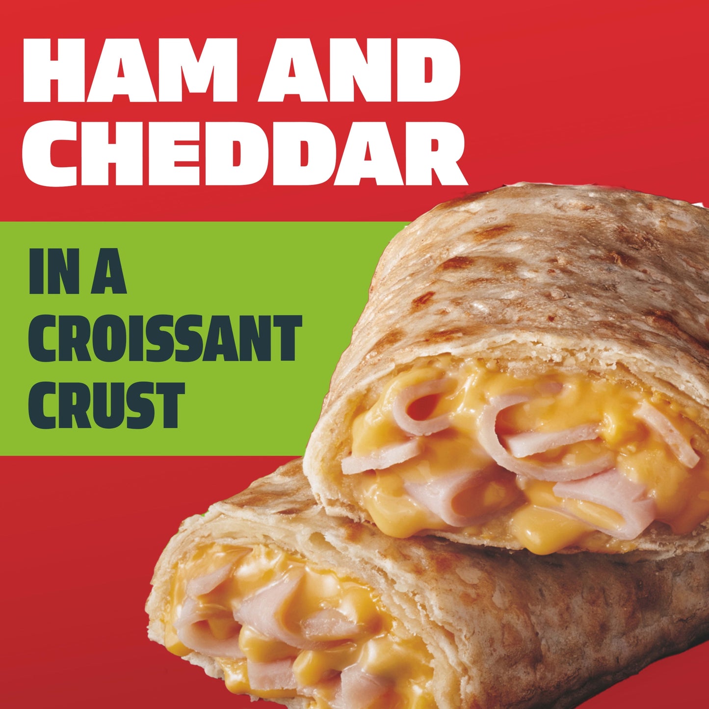 Hot Pockets Frozen Snacks, Ham and Cheddar Croissant Crust, 2 Regular Sandwiches (Frozen)