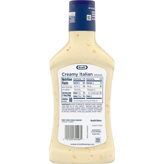 Kraft Creamy Italian Salad Dressing, 16 fl oz Bottle