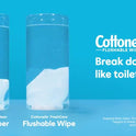 Cottonelle Gentle Plus Flushable Wipes, 2 Flip-Top Packs, 42 Wipes Per Pack (84 Total)