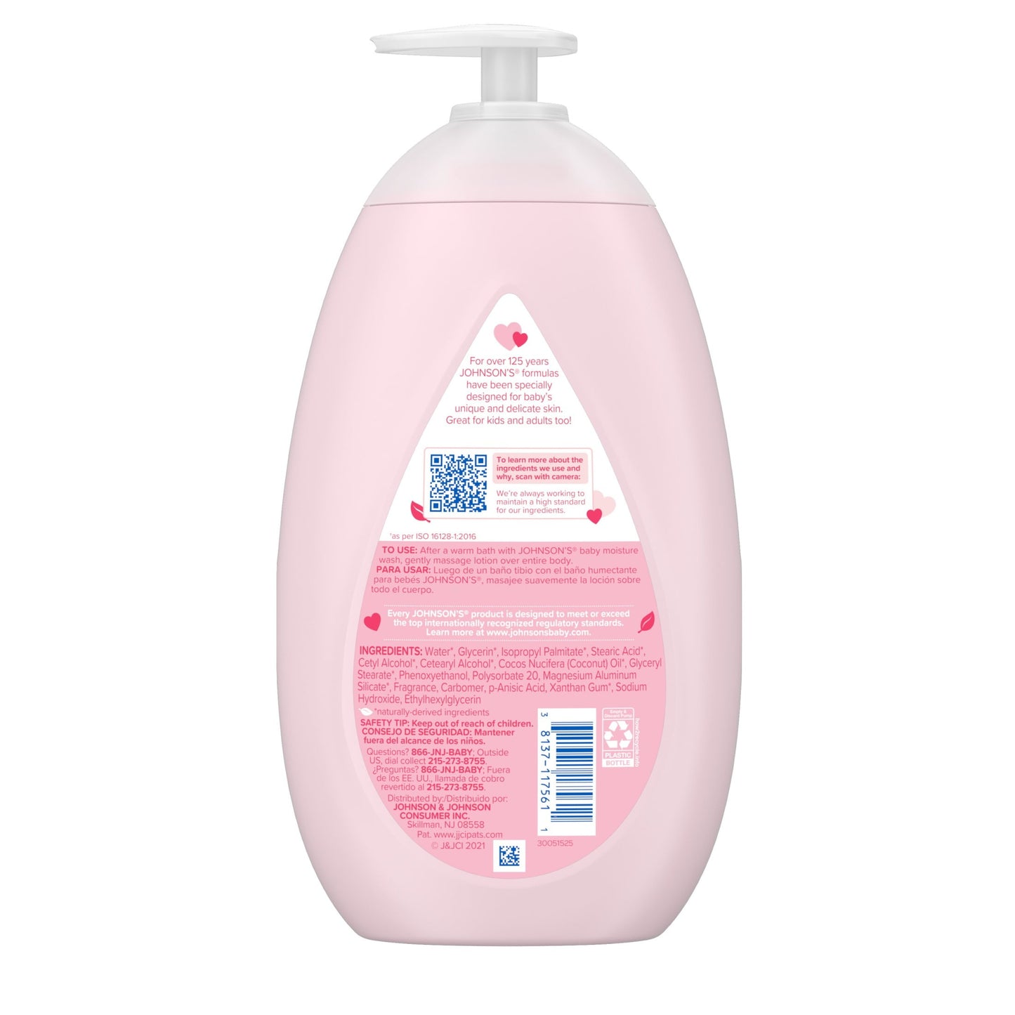 Johnson's Moisturizing Pink Baby Body Lotion with Coconut Oil, 27.1 oz