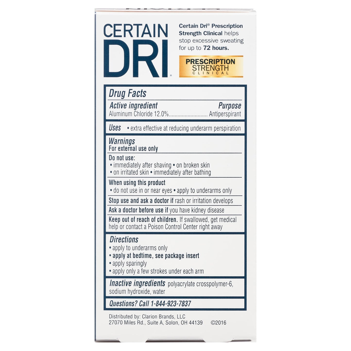 Certain Dri Prescription Strength Clinical Antiperspirant & Deodorant for Men and Women, Roll-on, 1.2 oz.