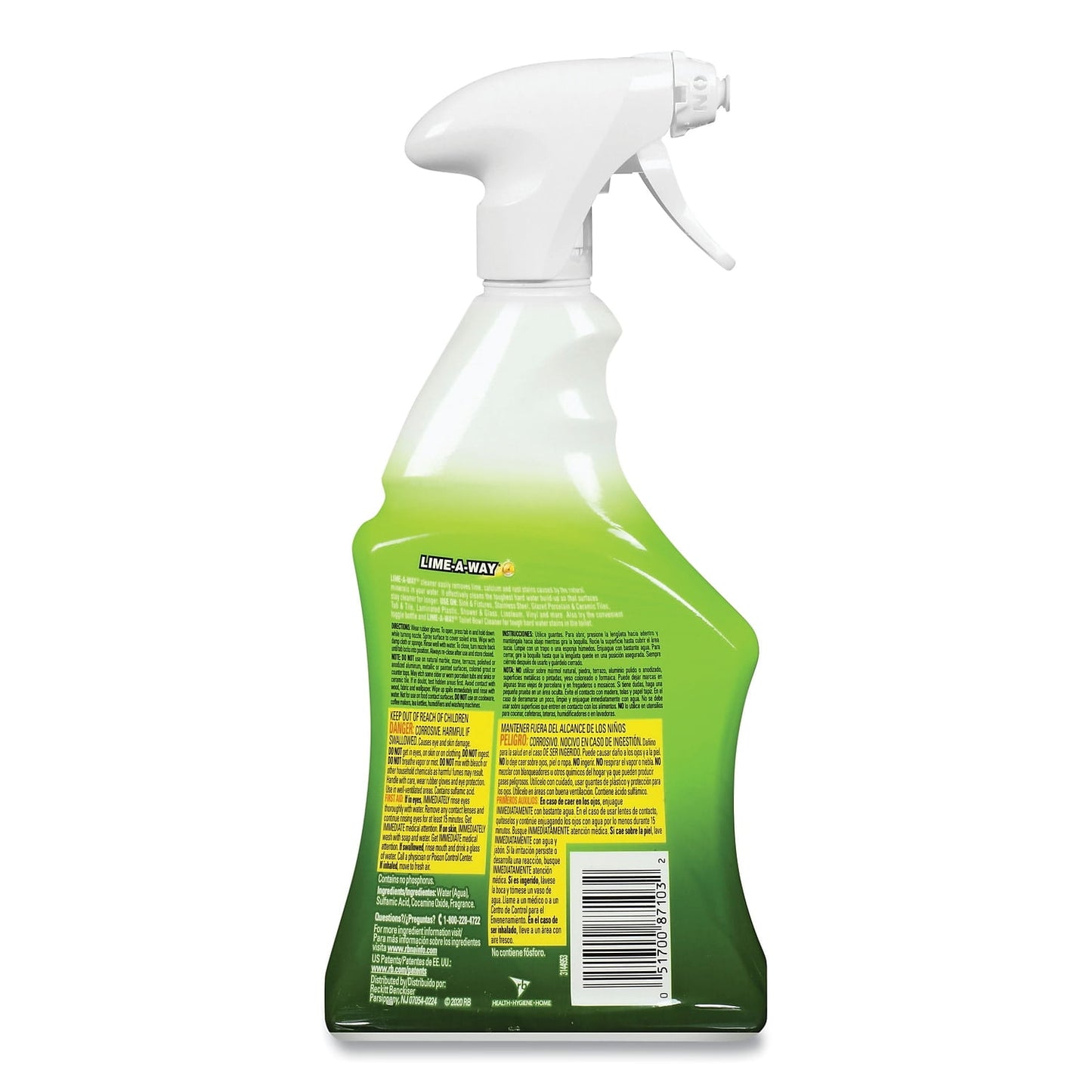 Lime-A-Way Bathroom Cleaner Spray, 22oz, Removes Lime Calcium Rust