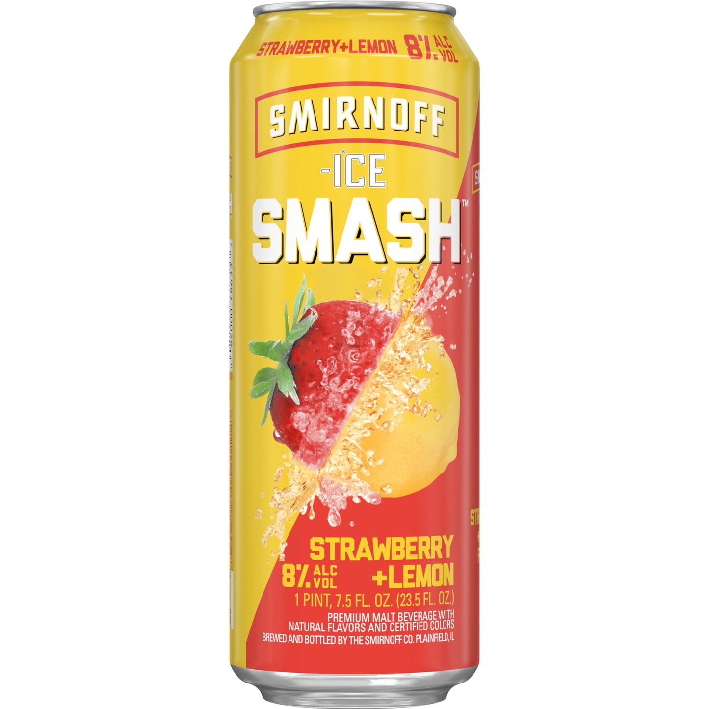 Smirnoff Ice Smash Strawberry and Lemon, 23.5oz Single Can, 8% ABV