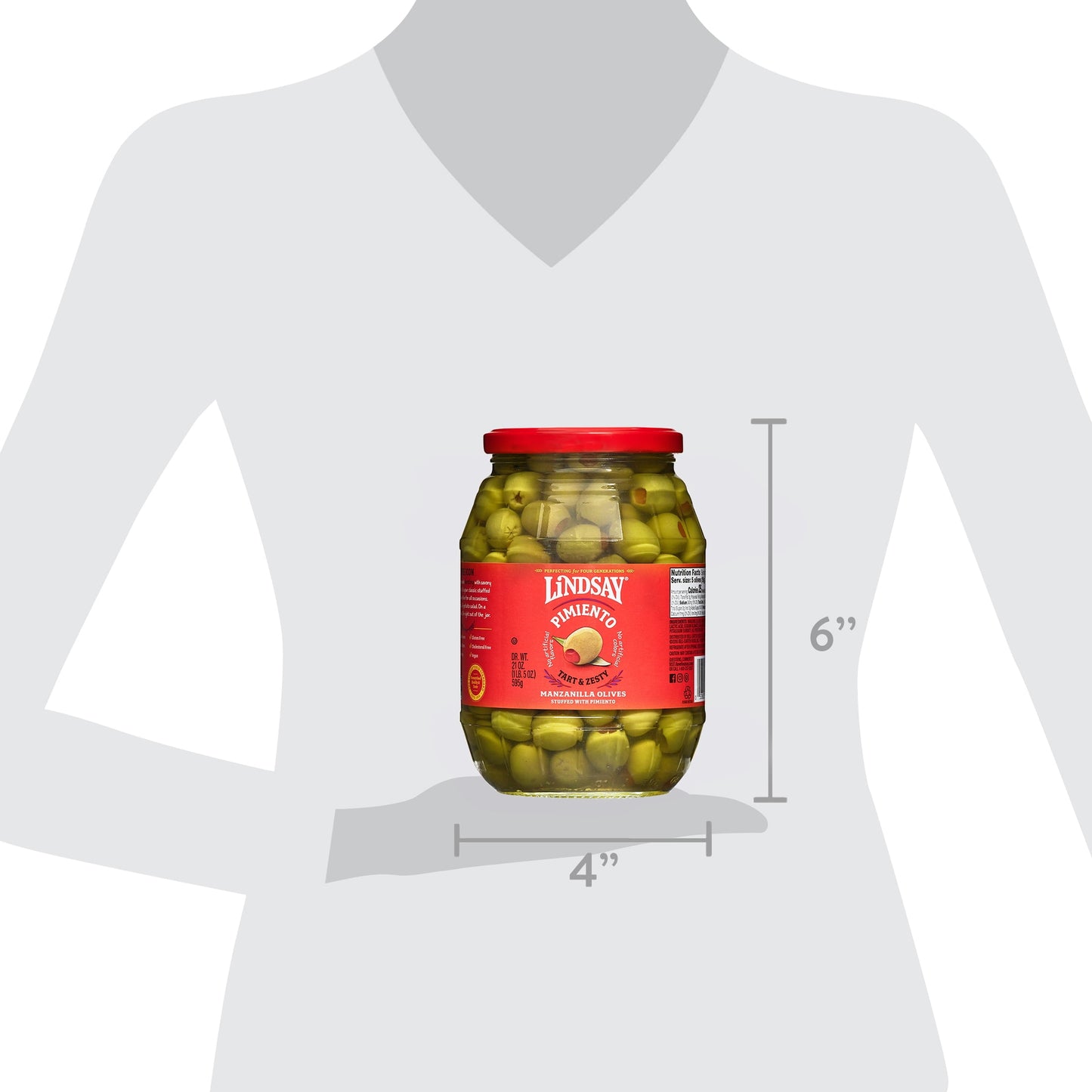 Lindsay Pimiento Stuffed Manzanilla Olives, 21 oz