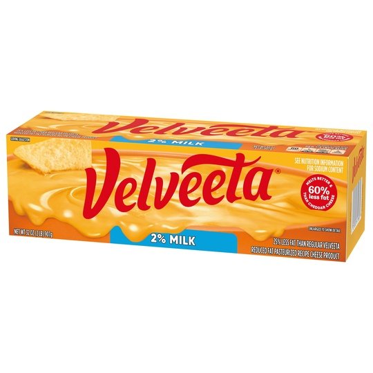Velveeta 2% Milk Reduced Fat Meltitng Cheese Dip & Sauce with 25% Less Fat, 32 oz Block