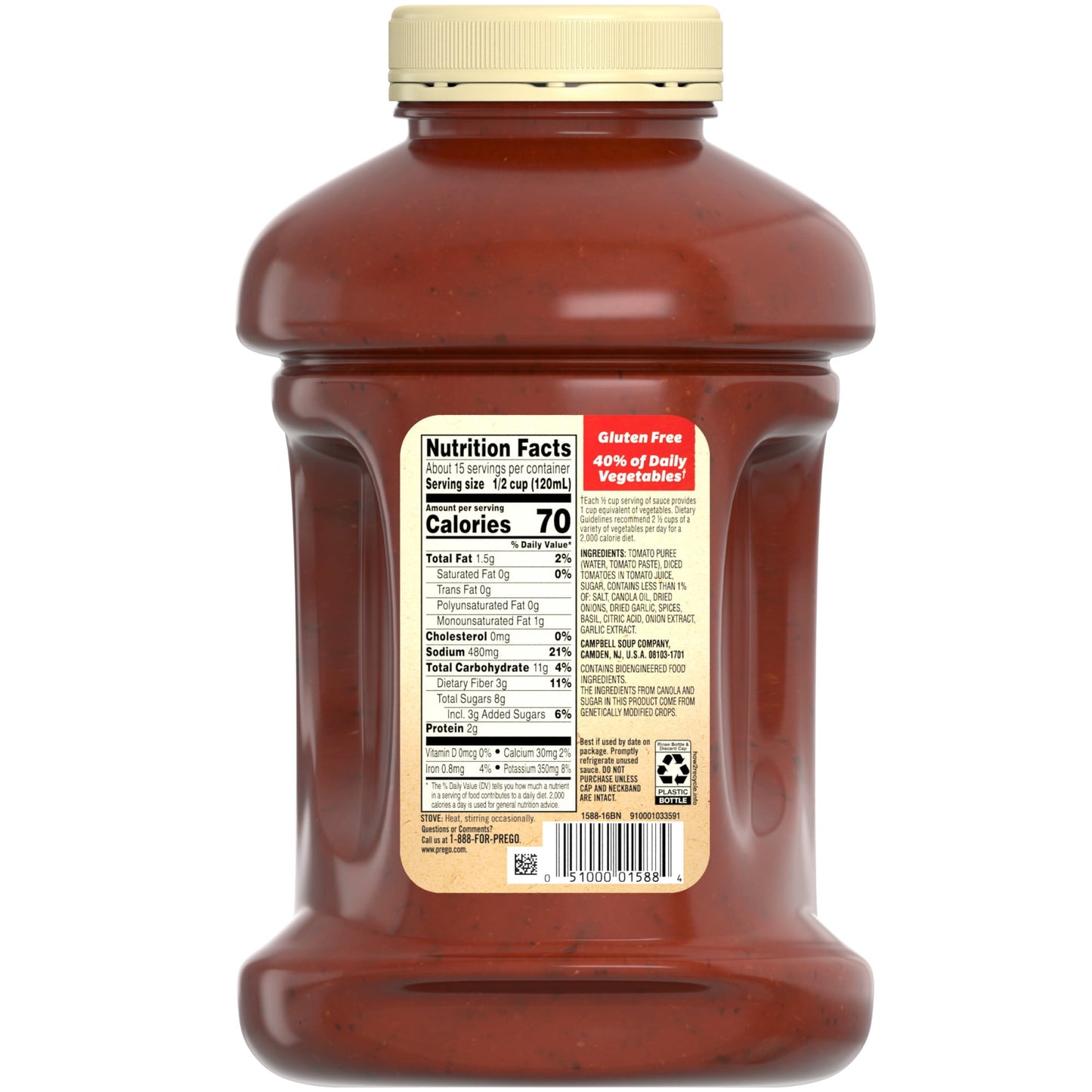 Prego Traditional Spaghetti Sauce, 67 oz Jar