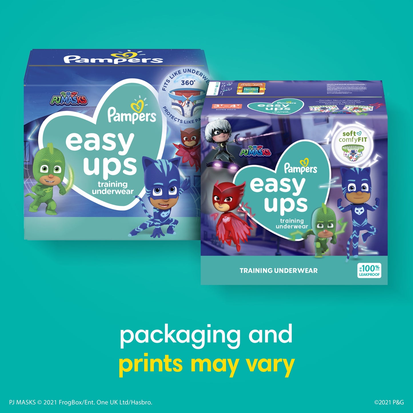 Pampers Easy Ups PJ Masks Training Pants Toddler Boys Size 5T/6T 15 Count