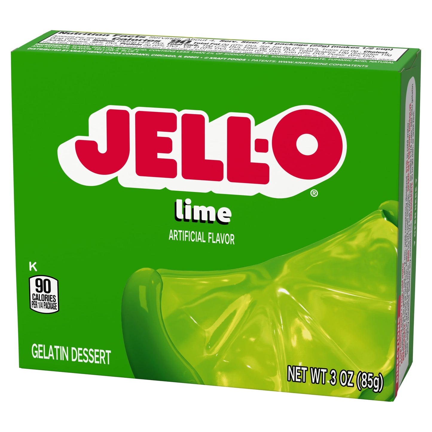 Jell-O Lime Artificially Flavored Gelatin Dessert Mix, 3 oz Box