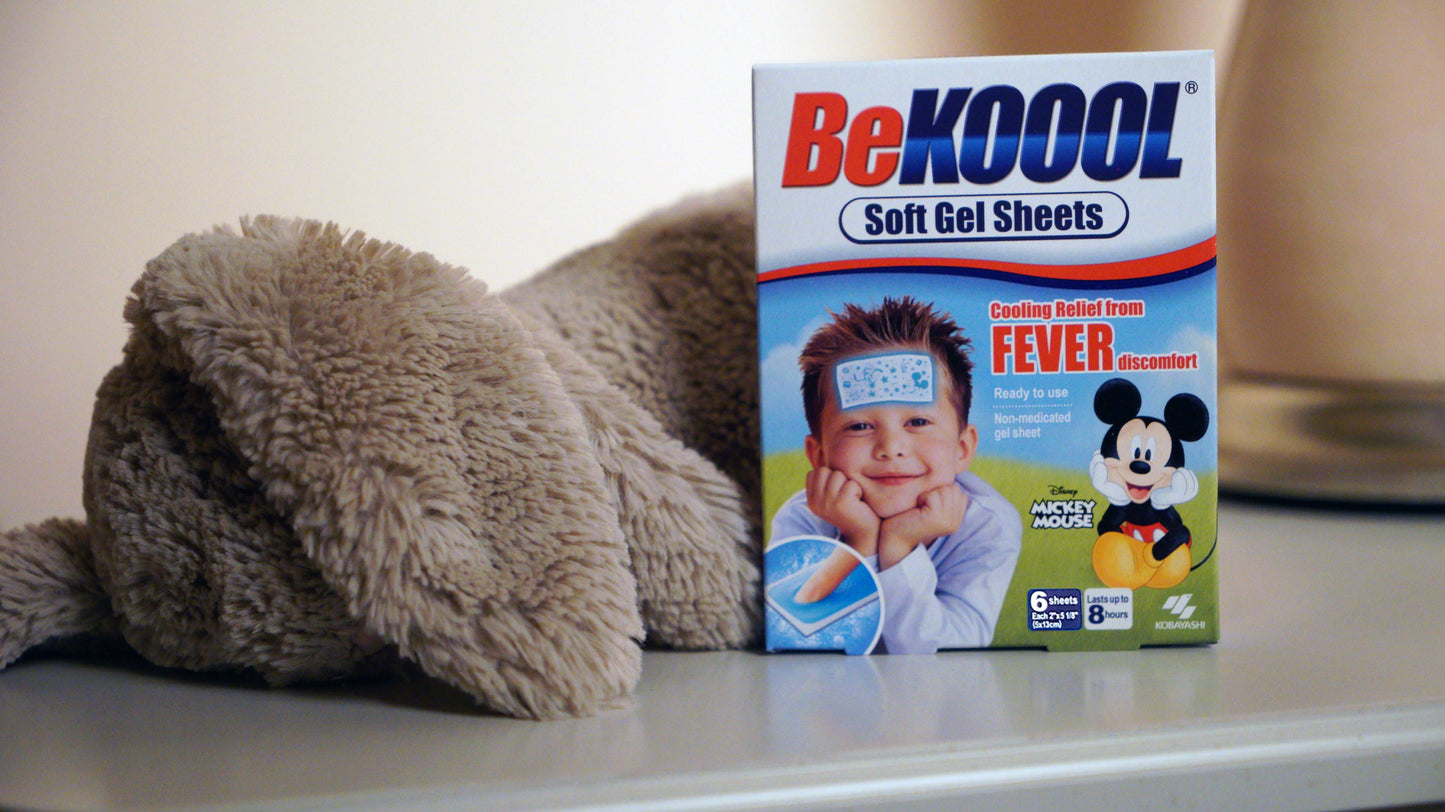 BeKoool Cooling Gel Sheets for Kids, Fever Relief, 6 Count