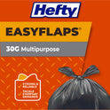 Hefty Easy Flaps Multipurpose Large Trash Bags, 30 Gallon, 40 Count