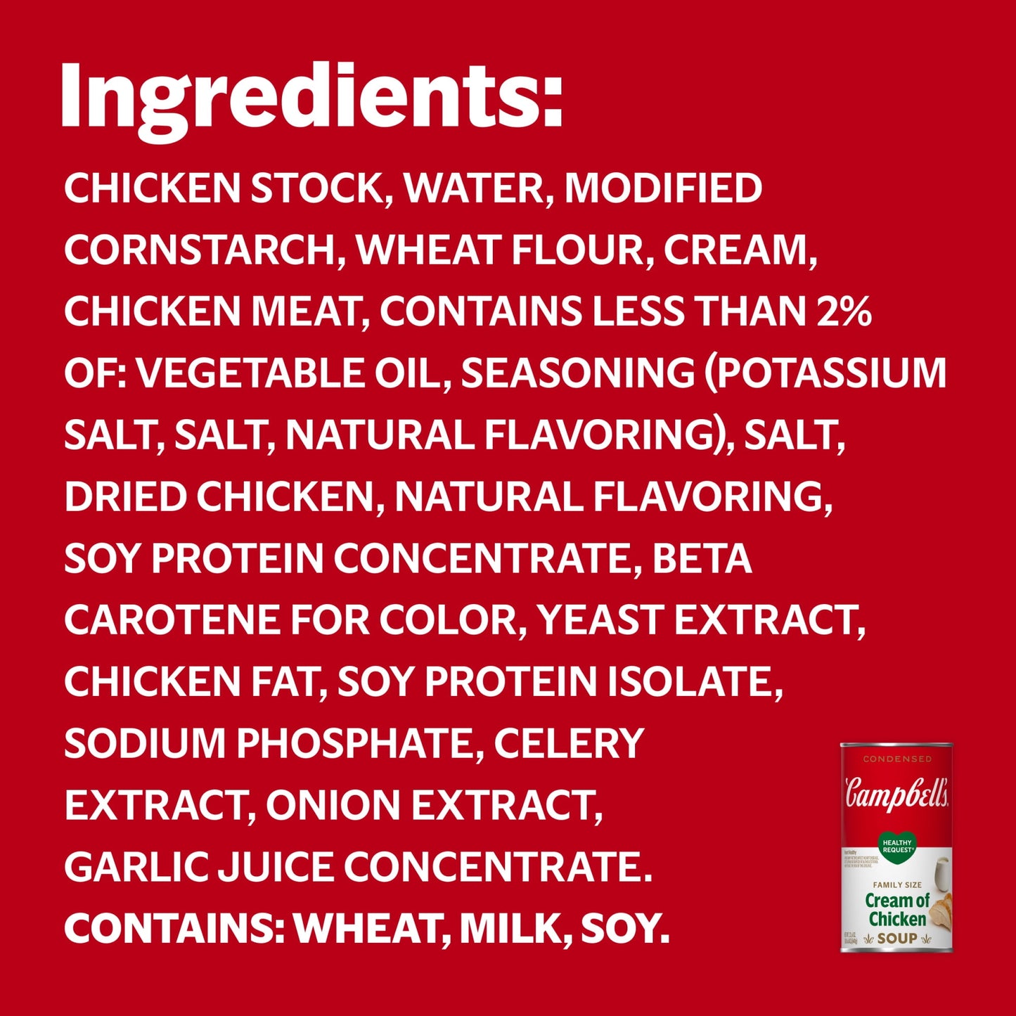 Campbell’s Condensed Healthy Request Cream of Chicken Soup, Family Size, 22.6 Ounce Can