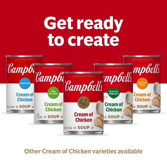 Campbell's Condensed Cream of Chicken Soup, 10.5 oz Can, 4 Count