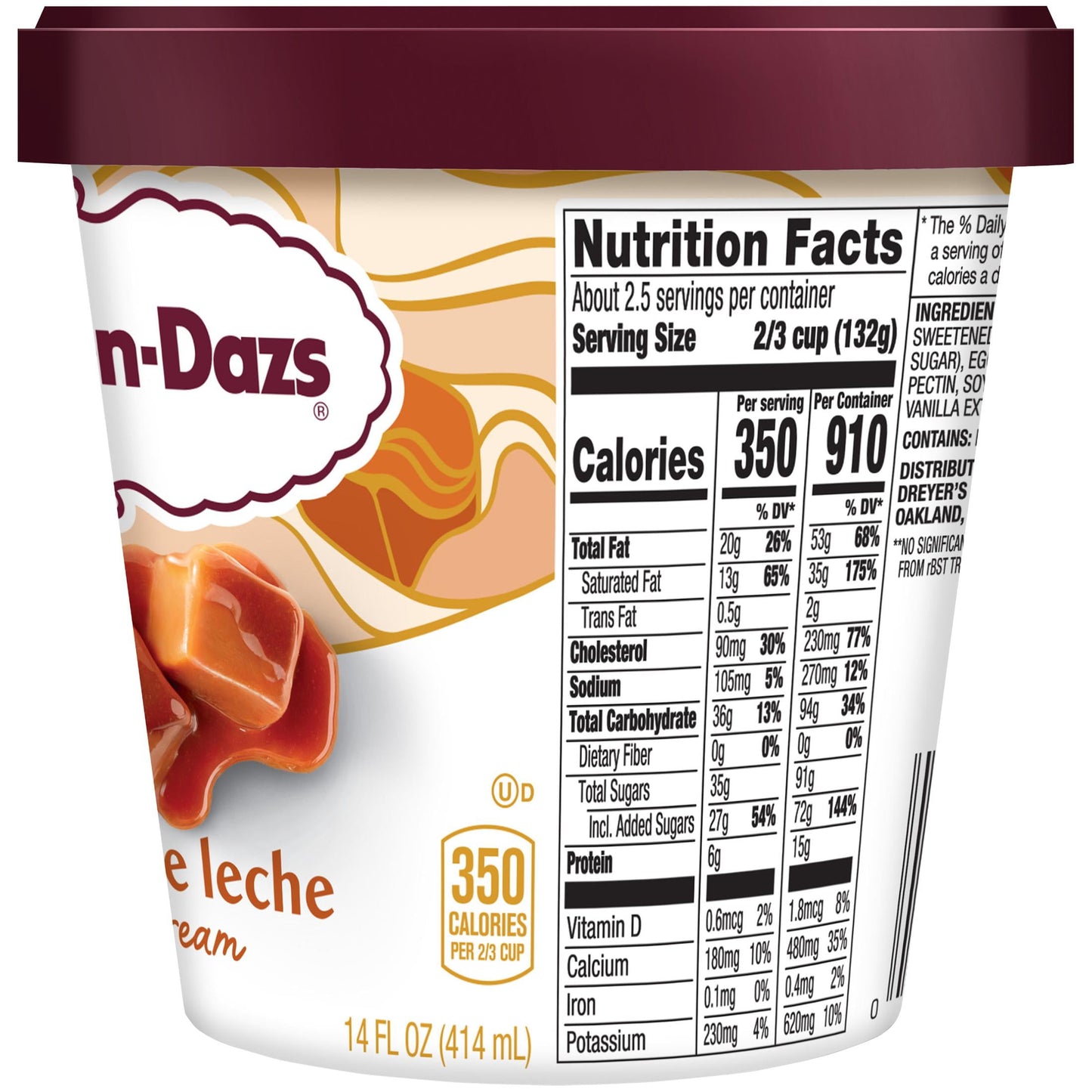 Haagen Dazs Dulce De Leche Ice Cream, Gluten Free, Kosher, 1 Package, 14oz