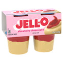 Jell-O Original Strawberry Cheesecake Pudding Cups Snack, 4 Ct Cups